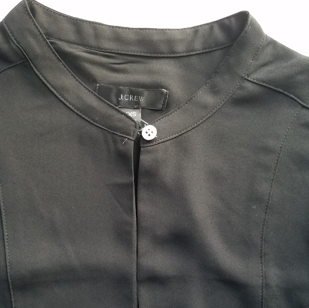 New J. Crew Black Blouse Cap Sleeve Top XXS - Picture 5 of 9